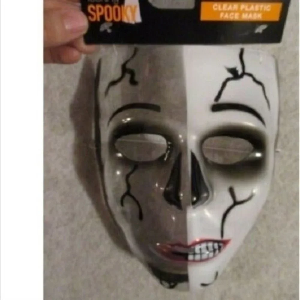 ZOMBIE MASK Halloween Costume Skeleton Scary Skull Split Face Horror New